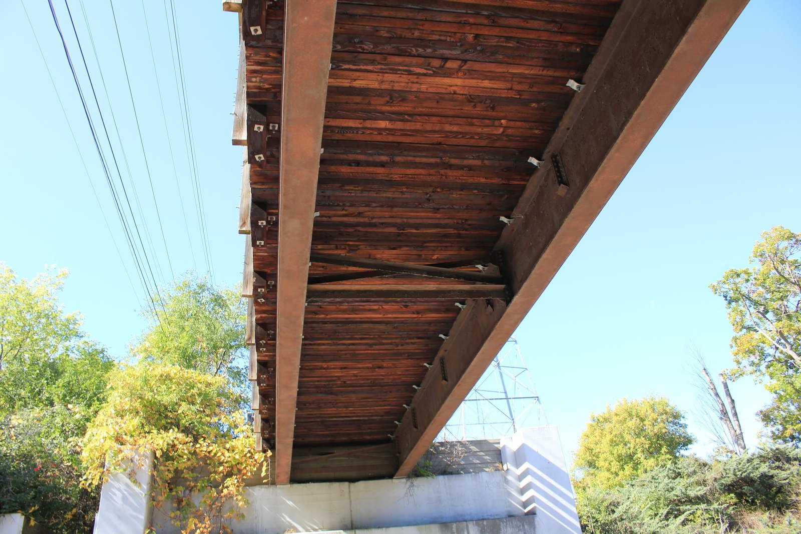 Detail of modern trail bridge